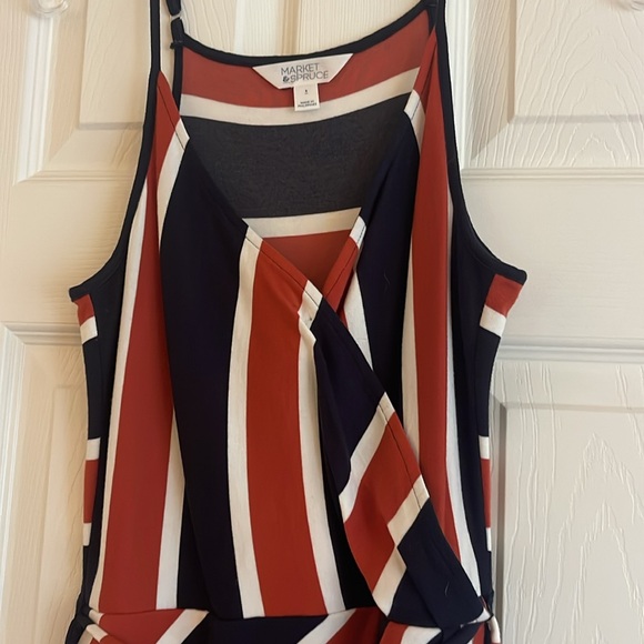 💙🧡Orange and Navy tulip hem dress🧡💙 - Picture 2 of 7